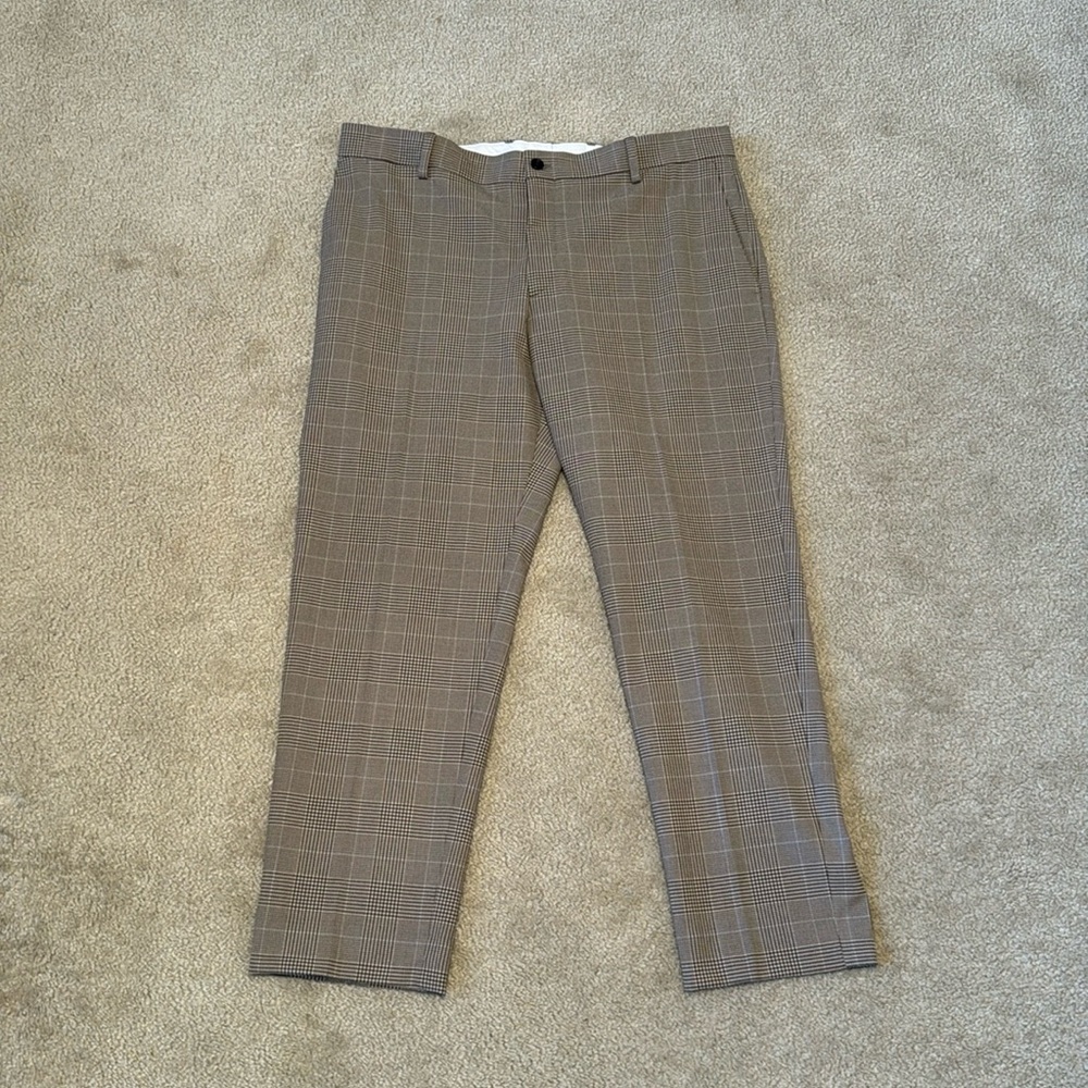 Zara Regular Fit Plaid Suit Pants
